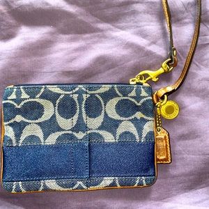 Coach Denim Wristlet